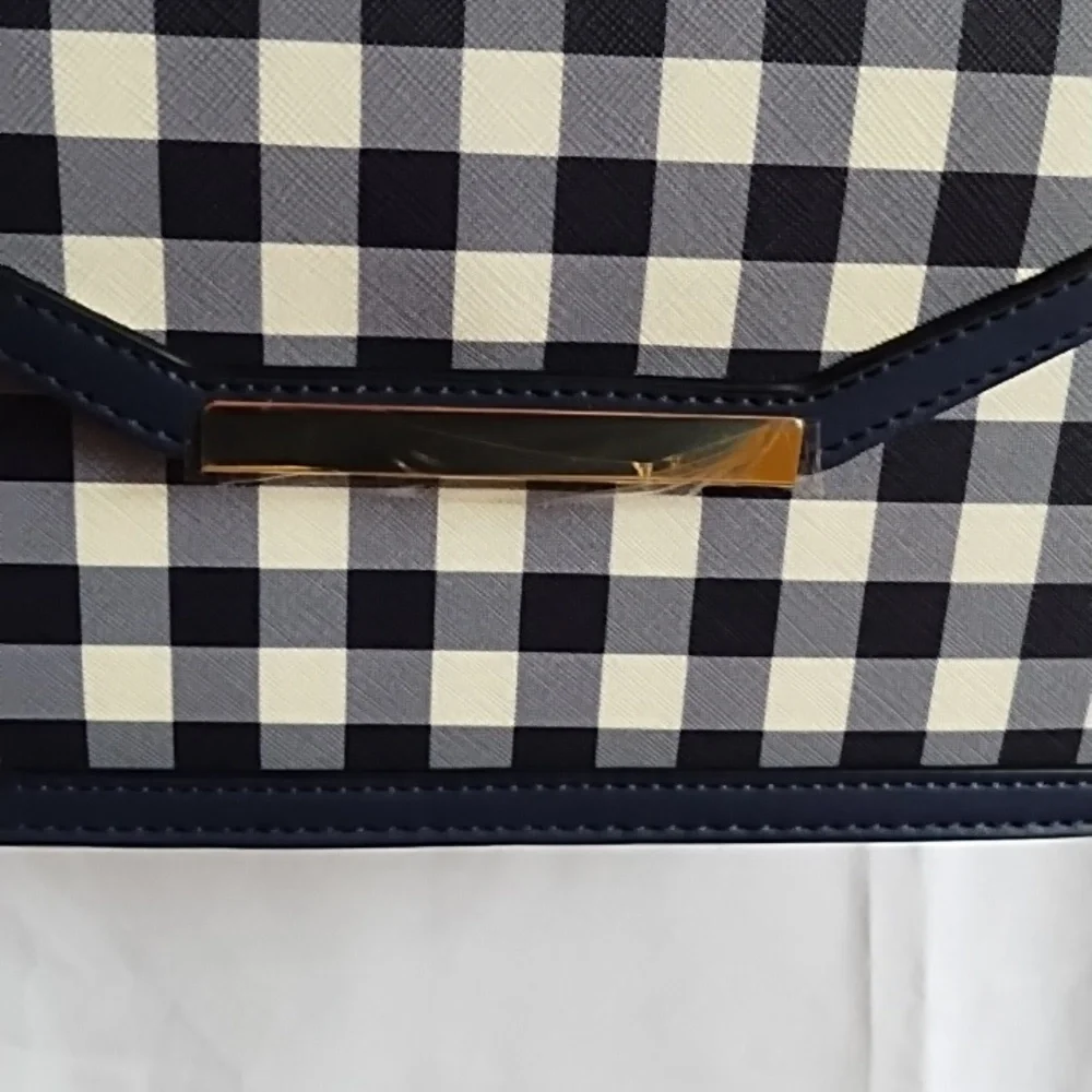 Draper James Black and White Gingham Crossbody Bag - Picture 4 of 9